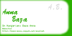 anna baza business card